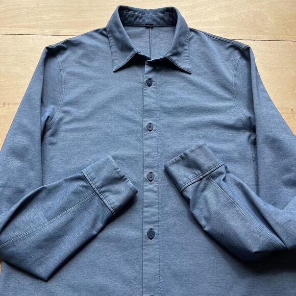 Lululemon Button Down Shirt S Blue Casual Workwear Commission ABC Lightweight - Picture 4 of 9